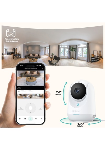 Botslab 2C Pro Smart Camera - 3K / Tek Tuşla Sesli Arama / 360 Akıllı Güvenlik Kamerası - C222