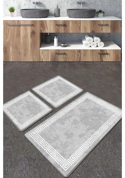 Silencio Banyo Halısı Djt 3 Lü Set Çok Renkli
