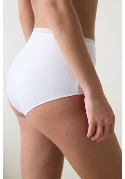 Penti Easy Cotton Trim Yüksek Bel Pamuklu Optik Beyaz Slip Külot