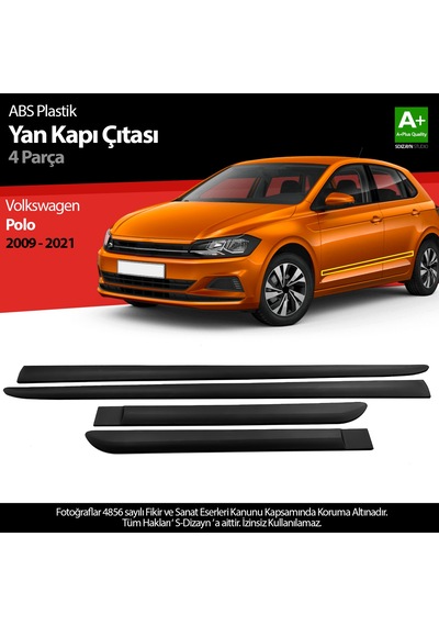 S-dizayn Vw Polo Abs Plastik Yan Kapı Çıtası 2009-2021 A+ Kalite