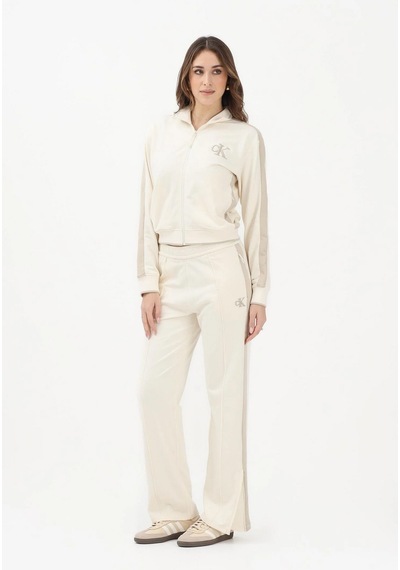 Calvin Klein Lv047e225g Stretch Terry Track Kadın Eşofman Altı Beyaz
