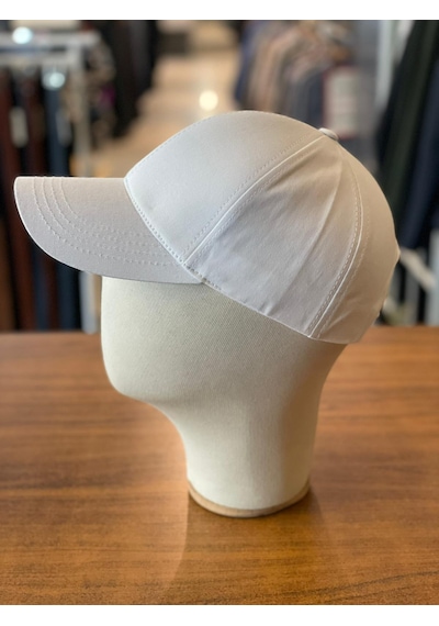 Hamze Düz Basic Pamuklu Unisex Cap Şapka Beyaz