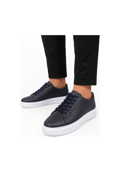 Papucumun Dünyası Erkek Hakiki Deri Sneaker Lacivert