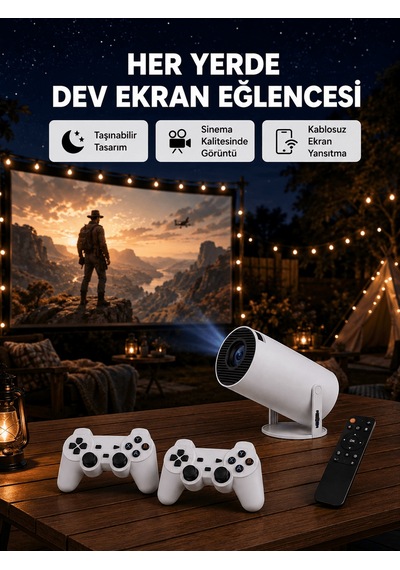Shnstore Wi-fi 6 Ve Bluetooth 5.0 Destekli 4k Akıllı Projeksiyon Cihazı Yeni Nesil Shntknd0720