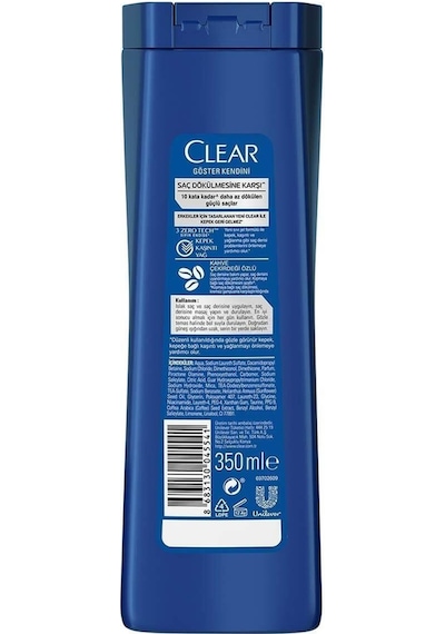 Clear Men Saç Dökülmesine Karşı Kahve Çekirdeği Özü Şampuan 2 x 350 ML
