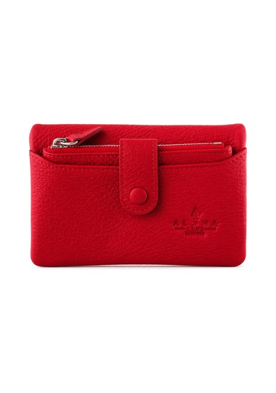 Alphaclub Bag Kadın Çok Bölmeli Kartlıklı Çıtçıt Kapamalı Cüzdan Model 441 Kırmızı