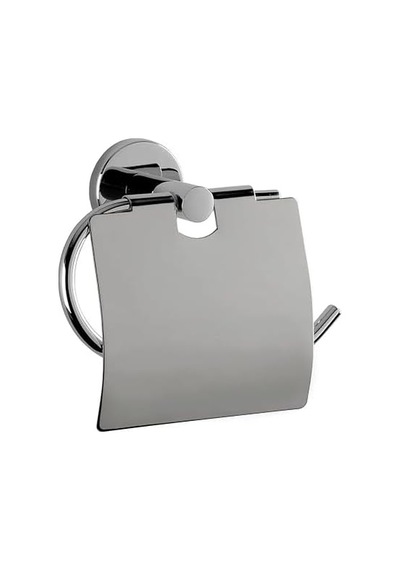 Tuvalet Kağıtlığı Metal, Kapaklı Tuvalet Kağıdı Tutucu, Krom Kaplama, Vidalı 000 Açık Krem