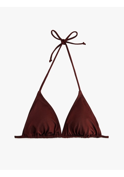 Koton İpli Üçgen Bikini Üstü Kahverengi 6sak10013mm