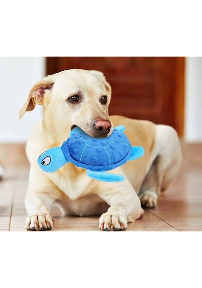 Sesli Hışırtılı Peluş Kaplumbağa Köpek Oyuncağı 25 Cm
