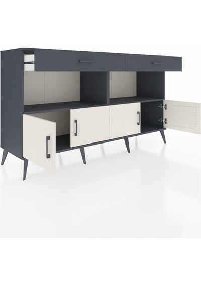 Hyperion Konsol 2 Raflı 2 Çekmeceli 4 Kapaklı 176x44x99 Antrasit- Antrasit-aytaşı/antrasit Hyperion Konsol 2 Raflı 2 Çekmeceli 4 Kapaklı 176x44x99 Antrasit- Antrasit-aytaşı/antrasit