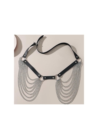 Oldskoolbutik Leather Chaın Kemer Siyah