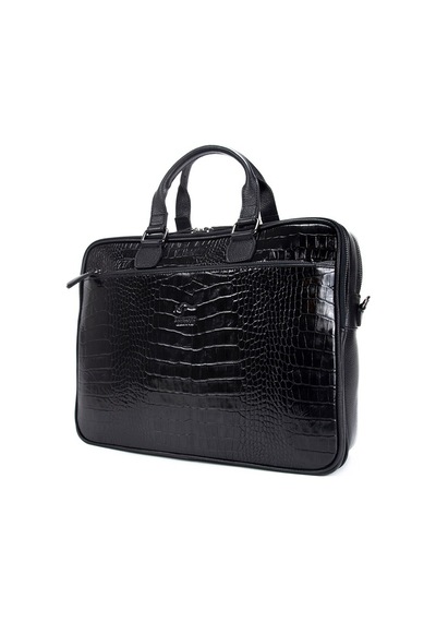 Kangaroo Kıngdom Hakiki Dana Derisi Evrak Çantası Laptop Unisex Kangaroo K. 7763Cs Siyah