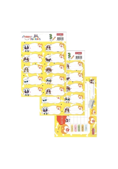 Okul Etiketi Kız Modeli 10 Lu 2 Yaprak Ders Programlı 1 Paket Defter Kitap Etiketi Desenli Renkli Etiket 001