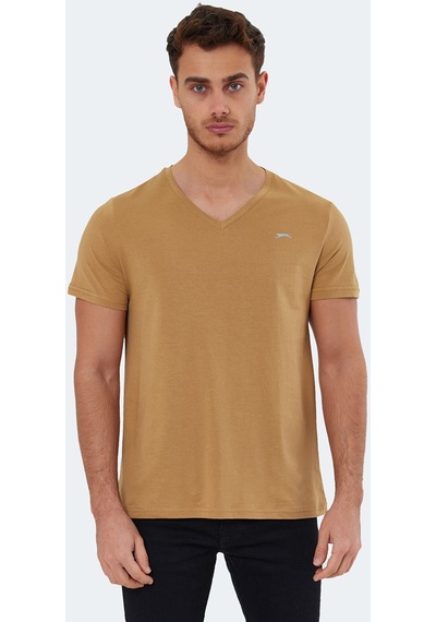 Slazenger RIVALDO Erkek V Yaka Toprak Tişört