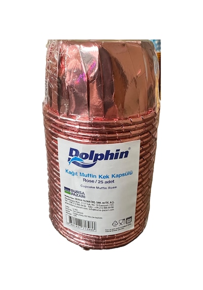 Dolphin Muffin Kağıt Karton Rose Gül Cupcake Kek Kalıbı Kapsülü Kabı - 25 Adetlik 3 Paket Renkli