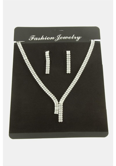 Tamtur Baget Zirkon Taşlı Lüks Set Kolye 7 Mm 11
