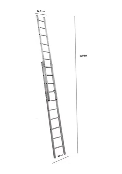 Özsan İki Parçalı Alüminyum Ptt Merdiveni 2 X 3 : 6 Metre 65mm