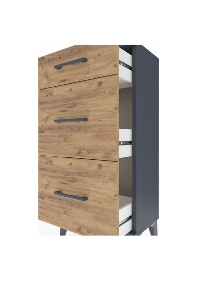Arges Komodin 3 Çekmeceli 44x30x96 Antrasit-çam Antrasit