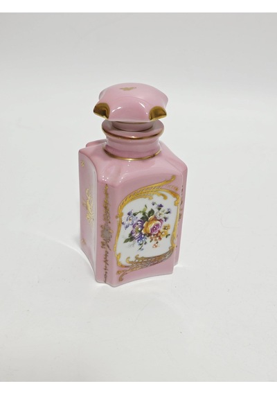 Couleuvre Limoges Çiçek Desenli Porselen Parfüm Şişesi 14x7x7cm