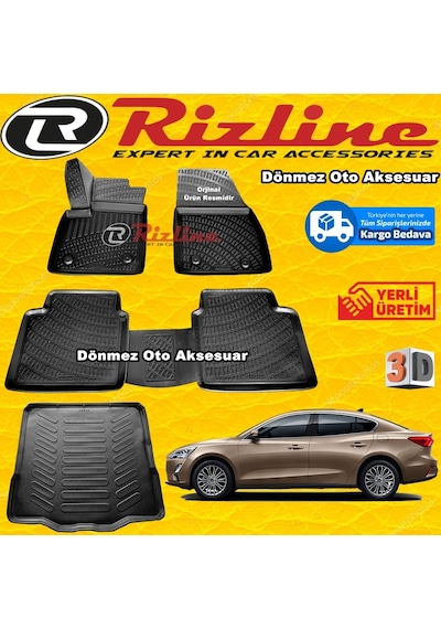 Ford Focus 5 3D Paspas+Bagaj Havuz Siyah Sedan 2019 Sonrasrizline N11.7759