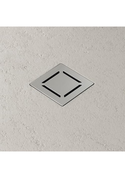 V-flow Kare 5606976 Duş Kanalı, Yandan Çıkışlı, 15x15 Cm, Dk 100 Kapak, Mat Krom 508 Yeşil