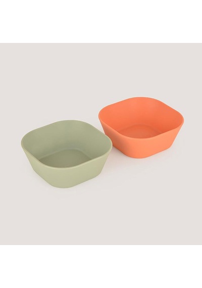 Lc Kare Kase 2'li Sage Green - Peach 2 Adet