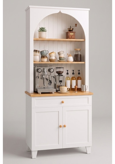 Dapira Kahve Köşesi Coffee Bar Dolabı Çekmeceli Raflı Mutfak Servis Dolabı