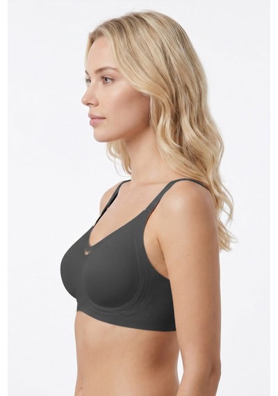 Cottonhill Seamless Bra - Ease Siyah Lazer Kesim Balensiz Dekolteli Dikişsiz Kadın Sütyen