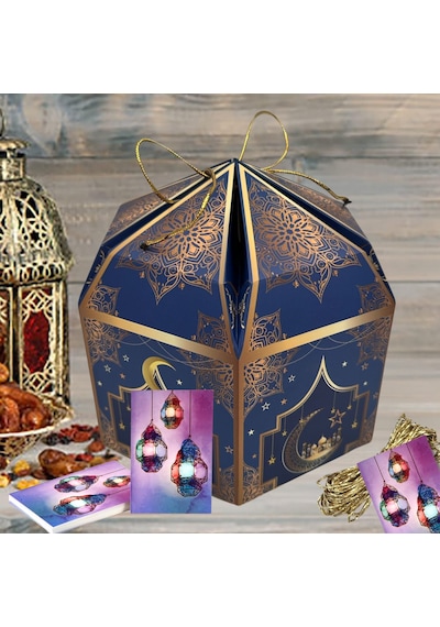 Ramazan Fener Temalı Hediye Ve Tebrik Kartı, 10 Adet, Ambalaj Ve Paketleme Etiketi, 6x8 Cm