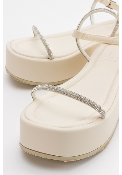 Luvishoes Ekos Ekru Bej Kadın Sandalet Bej - Ekru
