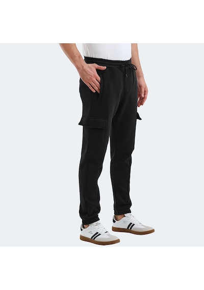 Slazenger VALORA Erkek Cepli Dar Paça Siyah Eşofman Altı