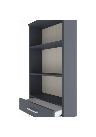Arges Dolap 3 Raflı Tek Çekmeceli 60x30x134 Antrasit-antrasit Antrasit