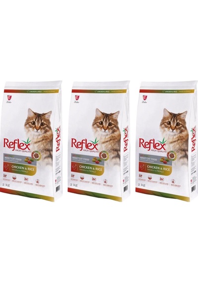 Reflex Tavuklu Renkli Taneli Yetişkin Kedi Maması 3 x 2 KG