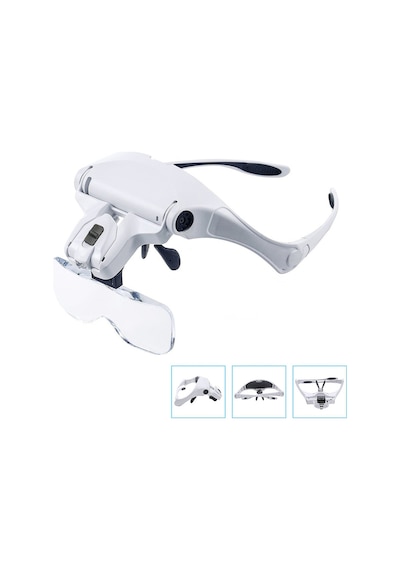 Hallow Beyaz Led Işıklı Büyüteç 5 Ayrılabilir Lensli Eller Serbest