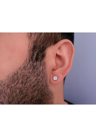 Sirius G Renk 0.60 Ct. Görünümlü Pırlanta Erkek Küpesi  0804E0117