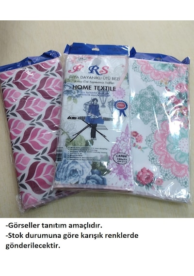 2li Paket Mandaş Lüx Süngerli Ütü Masası Kılıfı Örtüsü Bezi 140x52 Krem