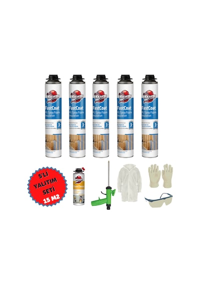Poliüretan Termal Yalıtım Sprey Köpük 5adetx930gr Tabancalı