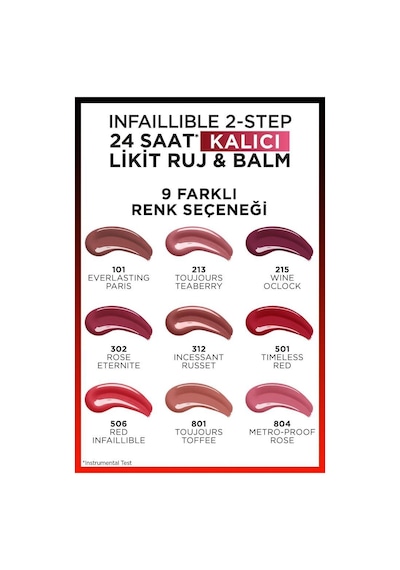 L'Oreal Paris Infaillible 2-Step 24 Saat Kalıcı Likit Ruj & Balm - 101 Everlasting Paris