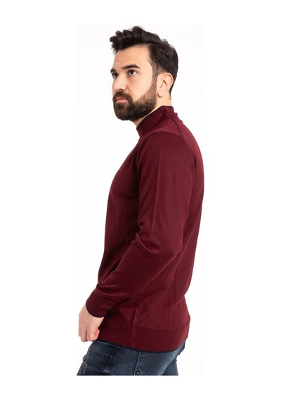 Nacar Store Erkek Bordo Yarım Boğazlı Kazak