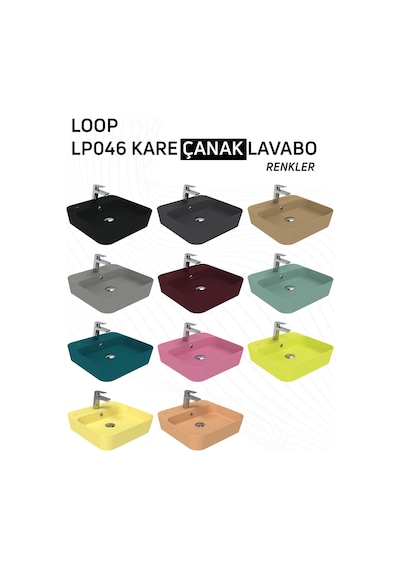 Creavit Loop Kare İnce Çanak Lavabo 45 Cm Mint Lp046-00mt00e-0000