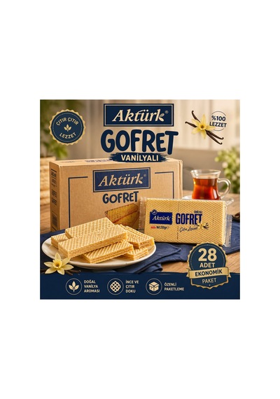 Vanilyalı Gofret 200gr 28 Adet