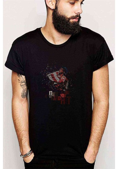 Rocky Balboa Hard Baskılı Siyah Erkek Tshirt