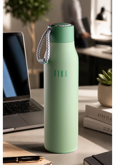 Neoflam Fika Rento Sızdırmaz Vidalı Kapaklı Geniş Ağızlıklı Kolay Taşınabilir Çelik Termos 600 Ml Mint Yeşili