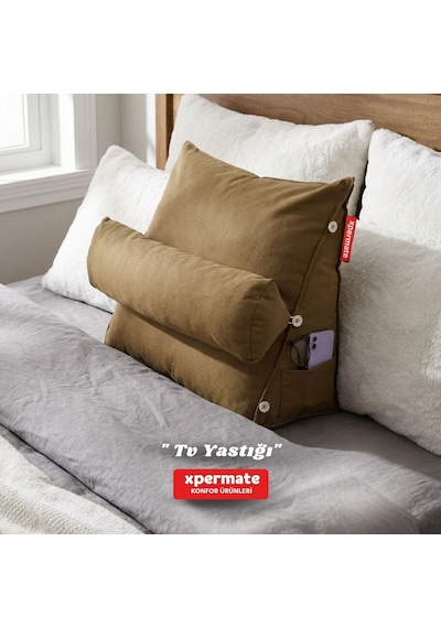 Xpermate Sırt, Bel, Boyun Destekli TV Okuma Yastığı Ameliyat Sonrası Kahverengi