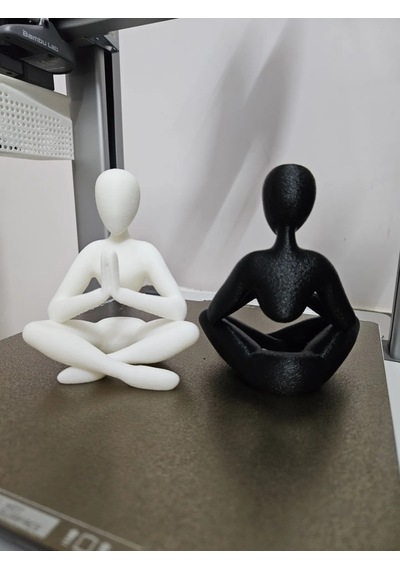 2 Renk Siyah Ve Beyaz Yoga Yapan Figür Heykelcik Ev Dekorasyon Dekoratif