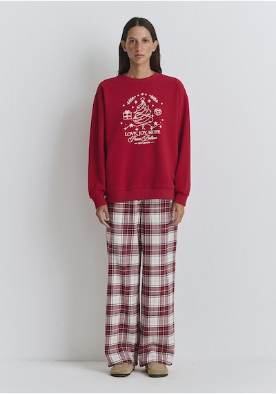 Mavi - Yılbaşı Temalı Kırmızı Sweatshirt 1s10507-70390 Kırmızı