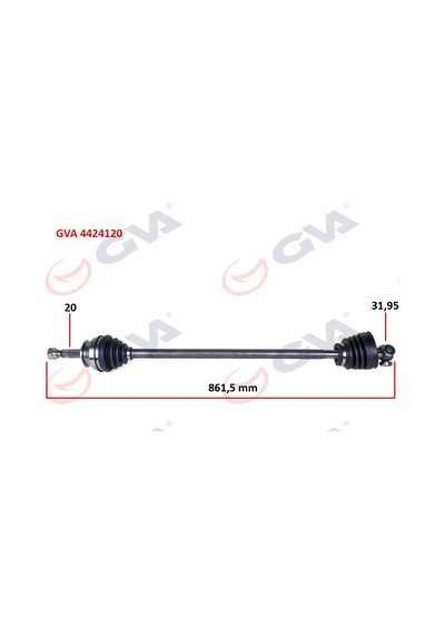 Gva Komple Aks Sağ Uno 70 1.4i 94-00 861.5mm Gva 4424120 7682656