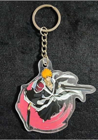 Owl Bag Bleach - Ichigo Kurosaki Desenli Acrylic Anahtarlık Çanta Süsü Mıx