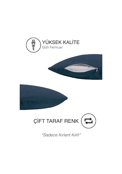 Br Perle Home Daily Series Derin Mavi Rengi Kırlent Yastık Kılıfı Derin Mavi