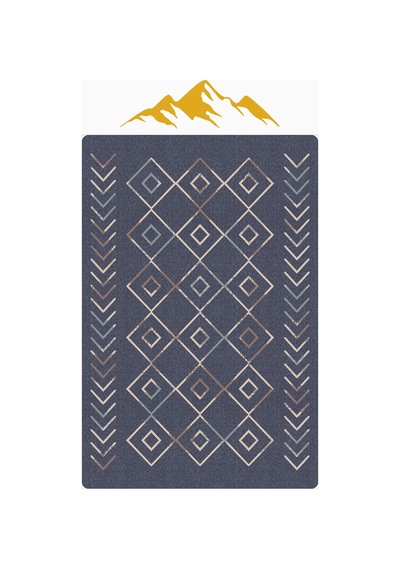 Modern Desenli Dijital Baskı Kaymaz Taban Halı H0180 Renkli
